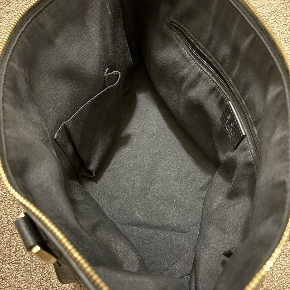 Gucci Black Monogram Shoulder Bag with Gold Hardware - Picture 7 of 8